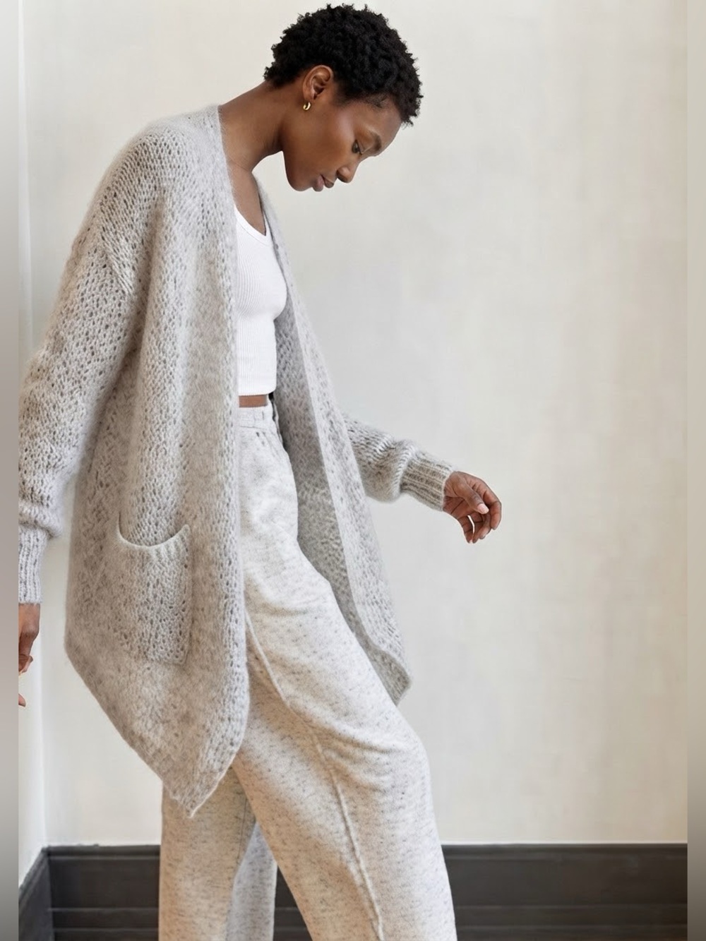 ZARA Wool Blend Open-Front Cardigan Sweater